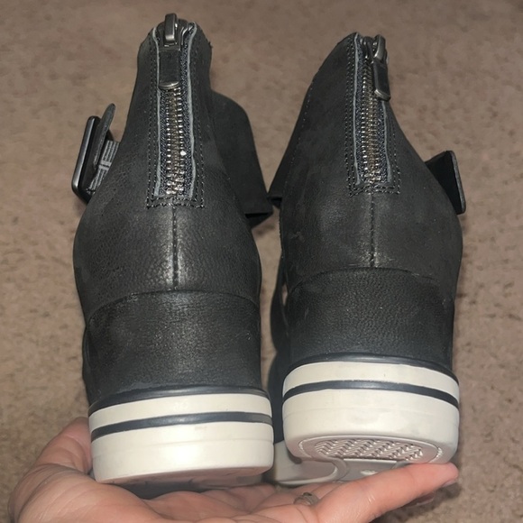 Eileen Fisher Boost Washed Leather Platform Sandal Black 6.5 - Picture 7 of 8